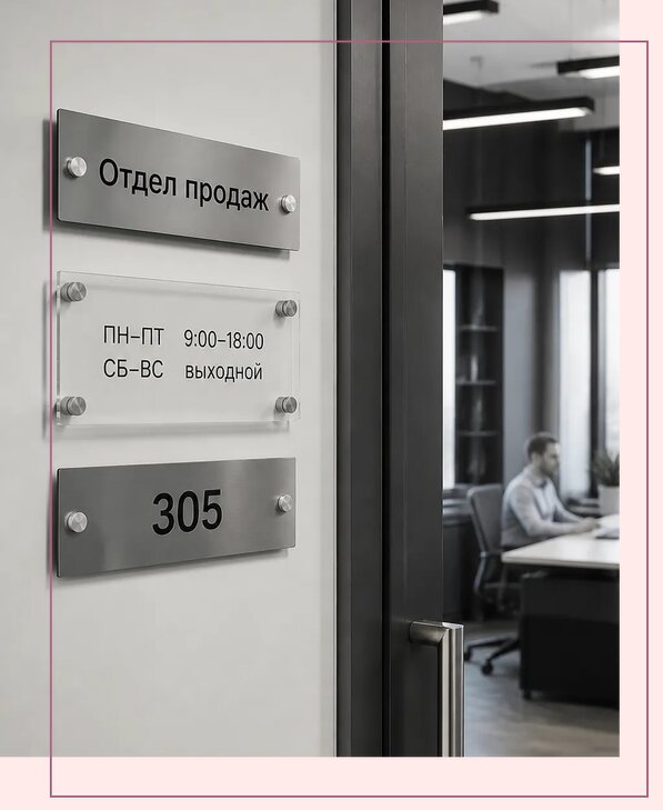 Офисные таблички на дверь в Чистополе по цене от 5017 р. | Аванза-Чст